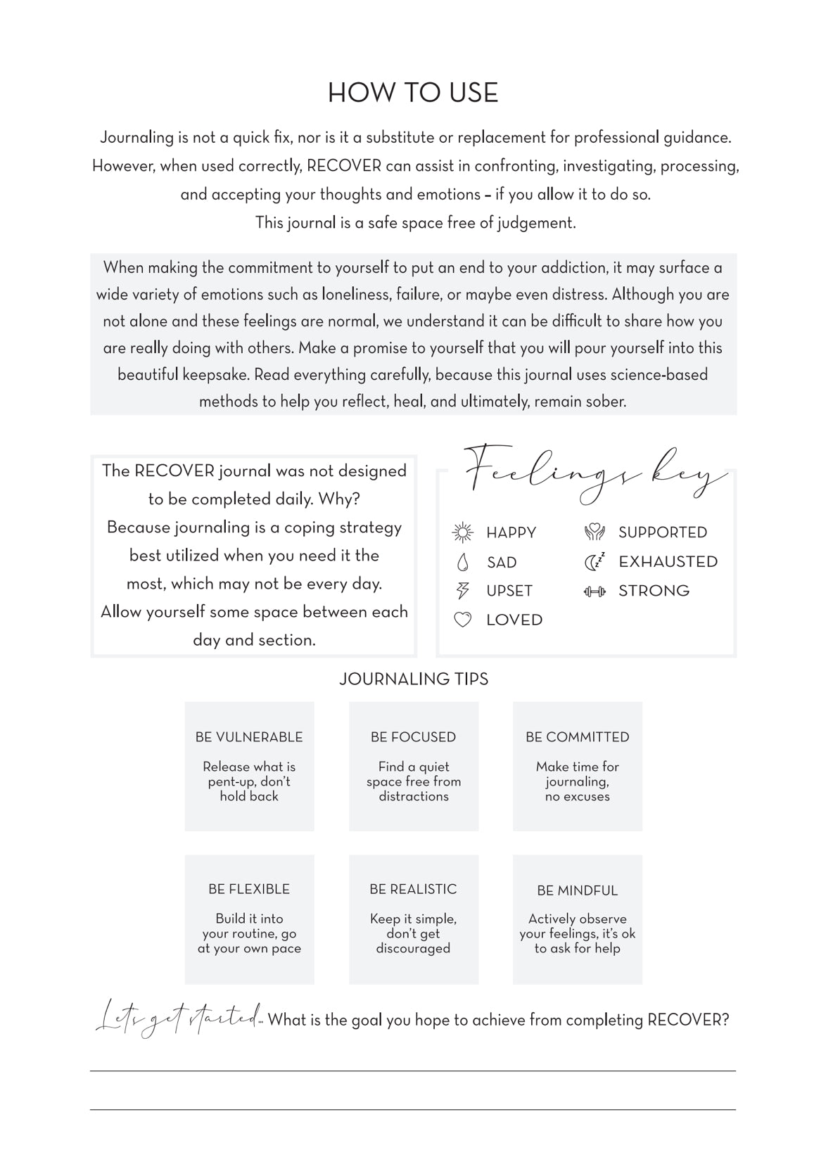 RECOVER - Addiction Recover Journal